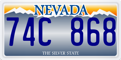 NV license plate 74C868