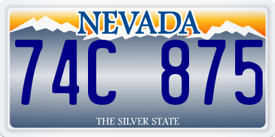 NV license plate 74C875