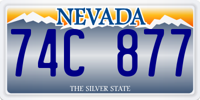 NV license plate 74C877