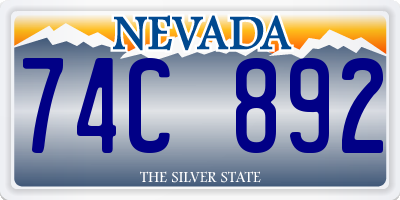 NV license plate 74C892