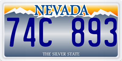NV license plate 74C893