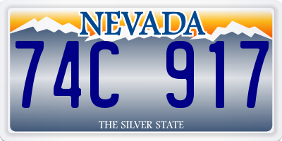 NV license plate 74C917