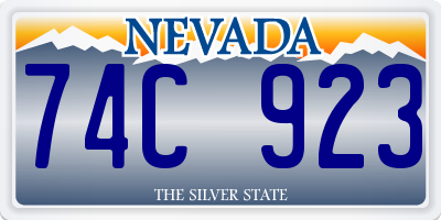 NV license plate 74C923