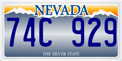 NV license plate 74C929