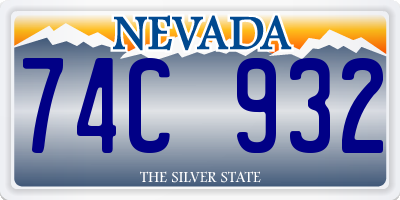 NV license plate 74C932