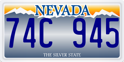 NV license plate 74C945