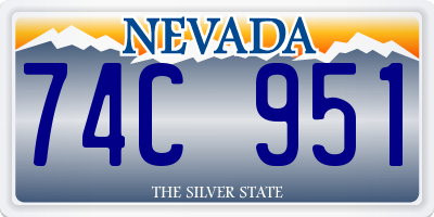 NV license plate 74C951