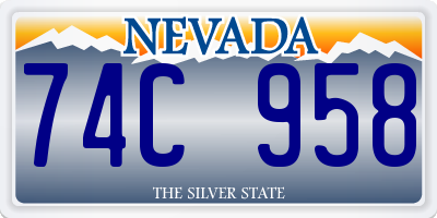 NV license plate 74C958