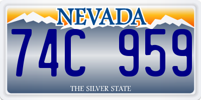 NV license plate 74C959