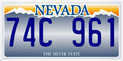 NV license plate 74C961