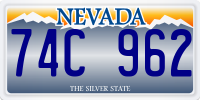 NV license plate 74C962