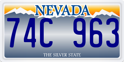 NV license plate 74C963