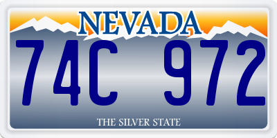 NV license plate 74C972