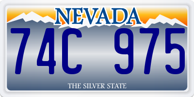 NV license plate 74C975