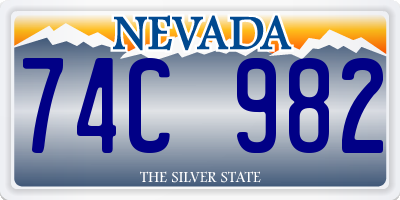 NV license plate 74C982