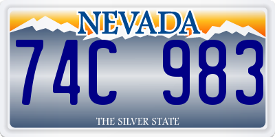 NV license plate 74C983