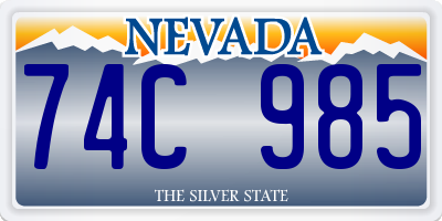 NV license plate 74C985