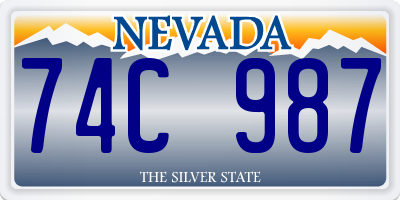 NV license plate 74C987