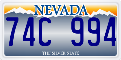 NV license plate 74C994