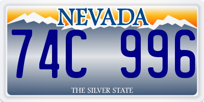 NV license plate 74C996