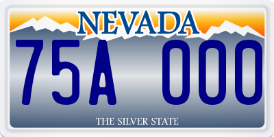 NV license plate 75A000