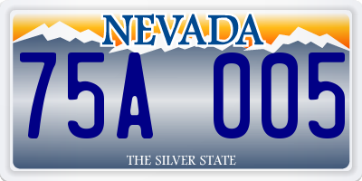 NV license plate 75A005