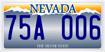 NV license plate 75A006