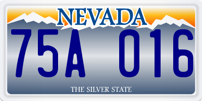 NV license plate 75A016