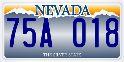 NV license plate 75A018