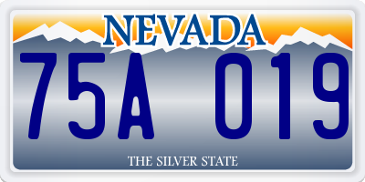 NV license plate 75A019