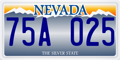 NV license plate 75A025