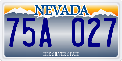 NV license plate 75A027