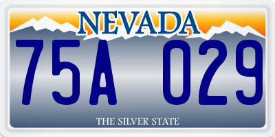 NV license plate 75A029