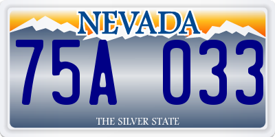 NV license plate 75A033