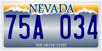 NV license plate 75A034