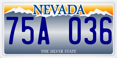 NV license plate 75A036