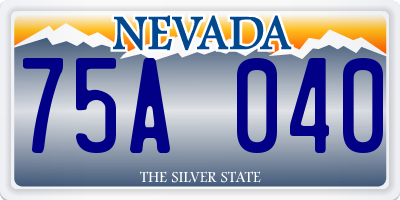 NV license plate 75A040