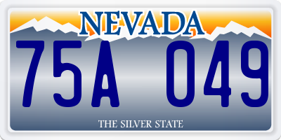 NV license plate 75A049