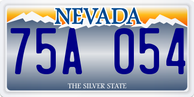 NV license plate 75A054