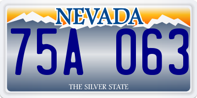 NV license plate 75A063