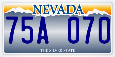 NV license plate 75A070