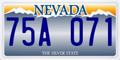 NV license plate 75A071