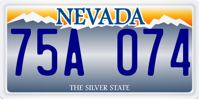 NV license plate 75A074