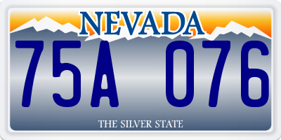 NV license plate 75A076