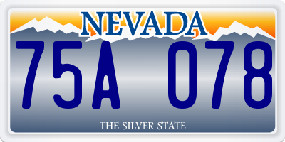 NV license plate 75A078