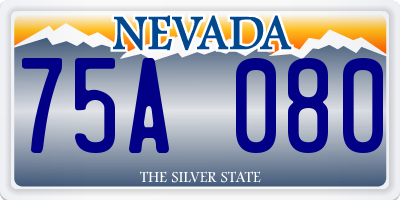 NV license plate 75A080
