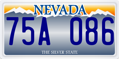 NV license plate 75A086