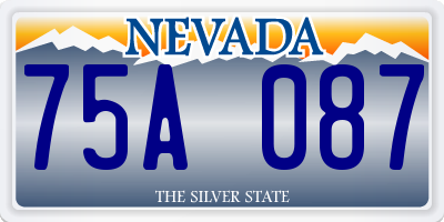 NV license plate 75A087