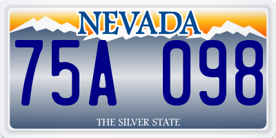 NV license plate 75A098