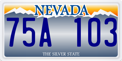 NV license plate 75A103